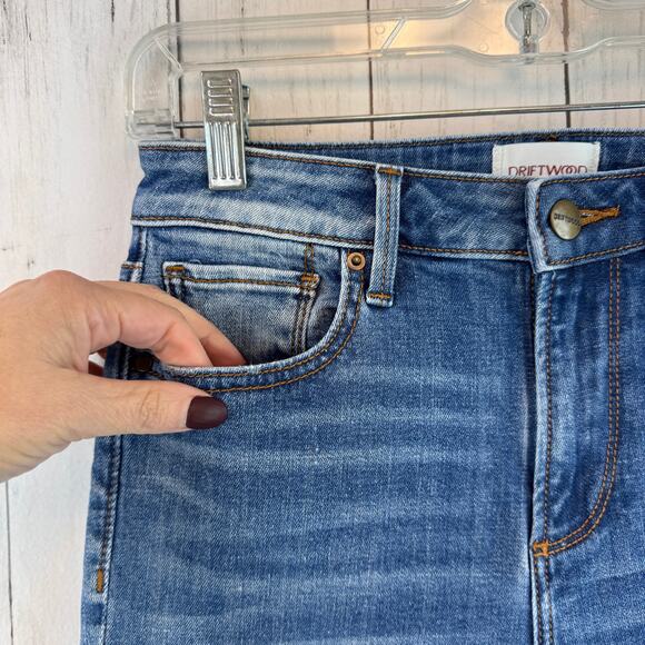 Driftwood Moonlight Blue Audrey High Rise Jeans Distressed Ripped Size 25 x 29 - Picture 4 of 16